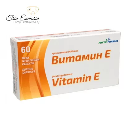 Vitamin E, PhytoPharma, 60 capsules