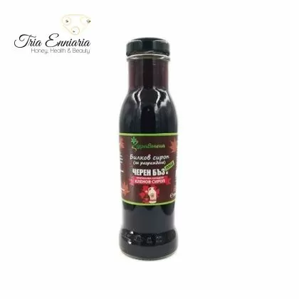 Sambuco nero con sciroppo d'acero, per diluizione, Zdravnitsa, 285 ml.