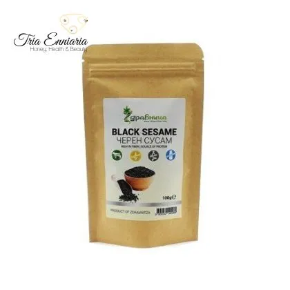 Sesamo nero, naturale, Zdravnitsa, 150 g.