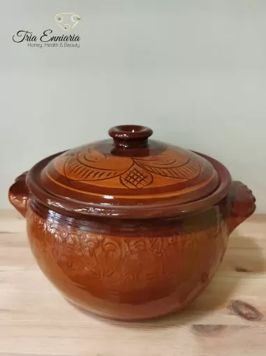 Pentola di terracotta con coperchio 5 litri