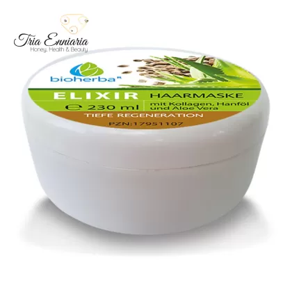 Elixir Haarmaske mit Kollagen, Aloe Vera und Hanföl, 230 ml, Bioherba