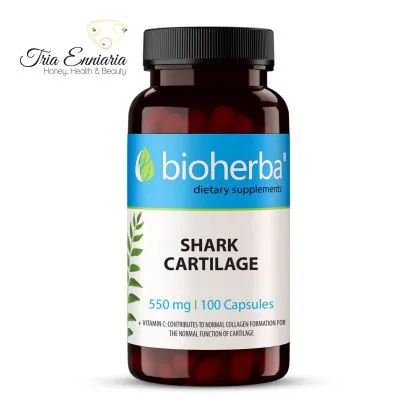 Χόνδρος Καρχαρίας, 550 mg, 100 Κάψουλες, Bioherba