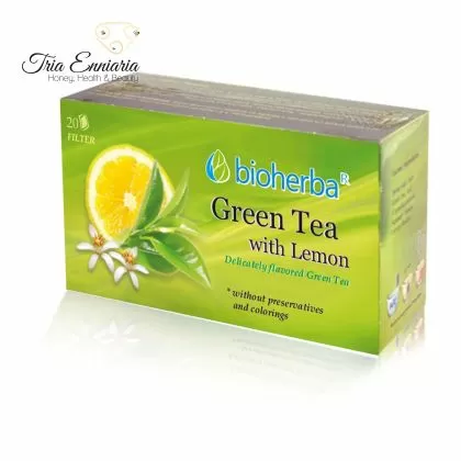 Зелен Чай И Лимон, 20 Филтърни Пакетчета, Bioherba