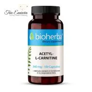Acetil-L-Carnitină, 340 mg, 100 Capsule, Bioherba