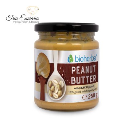 Φυστικοβούτυρο Crunchy, 250 g, Bioherba