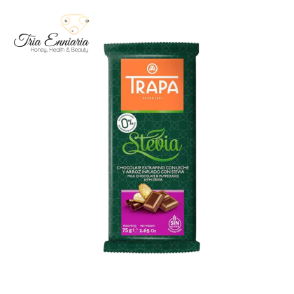 Chocolat Au Lait Croustillant Avec Edulcorants, 75 g, Trapa