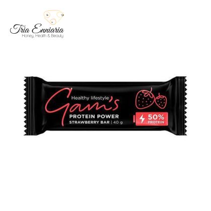 Baton Proteic Cu Căpșuni, 40 g, Gam's Protein