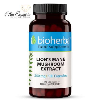 Lion's Mane Mushroom, 250 mg, 100 Capsules, Bioherba
