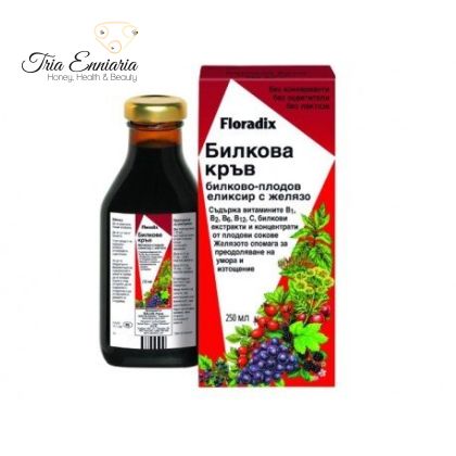 Floradix, ελιξίριο φυτικών φρούτων με σίδηρο, 250 ml