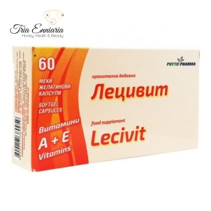 Лецивит, витамин А+Е, ФитоФарма, 60 капсули