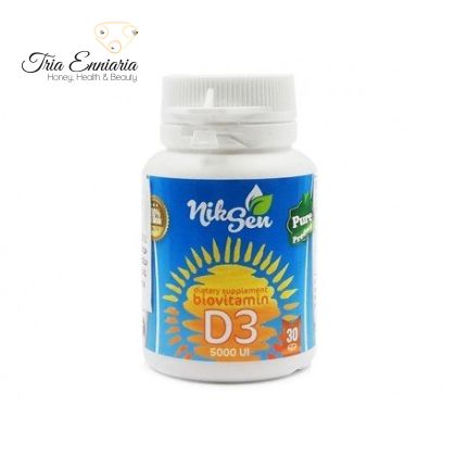 Vitamina D3, 5000 UI, Nixen, 30 comprimate