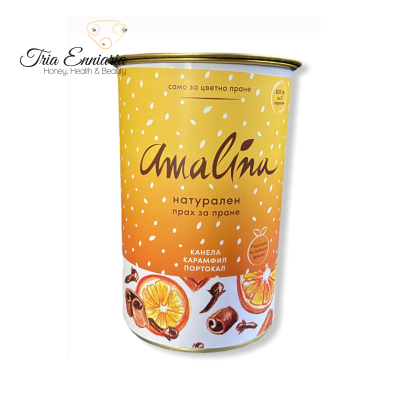 Poudre naturelle pour linge coloré Cannelle, orange et clou de girofle, 27 brassées, Amalina