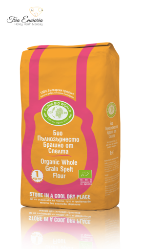 Organic Whole Grain Spelt Flour, 1 kg, Flora
