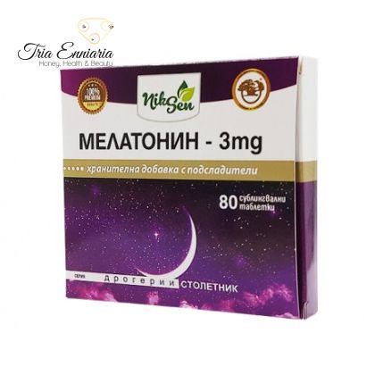 Μελατονίνη-3 mg, υποστήριξη ύπνου, 80 δισκία, Nicsen