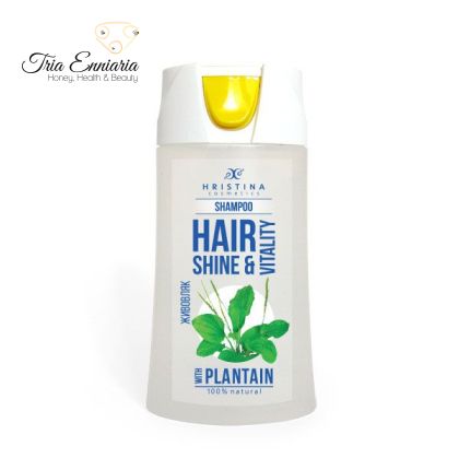 Shampooing au plantain, pour la brillance des cheveux, 200 ml, Hristina