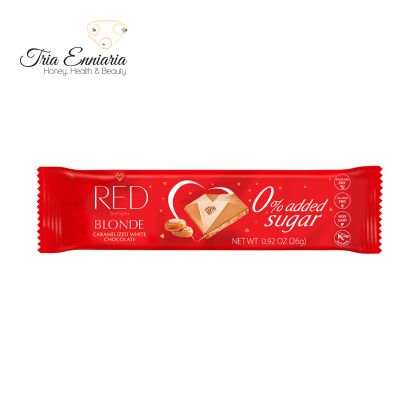 Καραμελωμένη Λευκή Σοκολάτα Χωρίς Ζάχαρη, 26 g, Red