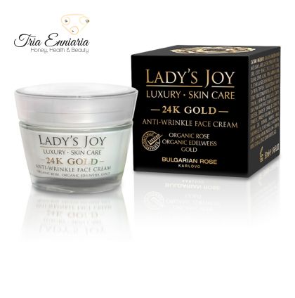 Crema Viso Antirughe Lady`s Joy Luxury Oro 24K, 50 ml, Bulgarian Rose