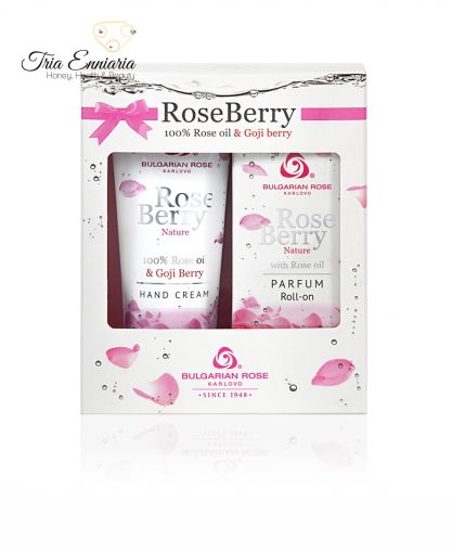 Σετ Δώρου Rose Berry, Κρέμα Χεριών 75 ml Και Άρωμα Roll-on 9 ml, Bulgarian Rose