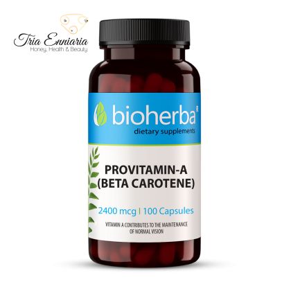 Bêta-carotène (vitamine A), 2400 mcg, 100 gélules, Bioherba