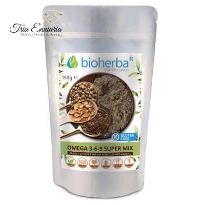 Omega 369, Mix Di Chia, Canapa E Semi Di Lino, 150 g, Bioherba