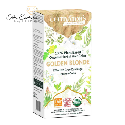 Organic Herbal Hair Color Golden Blonde, 100 g, Cultivators