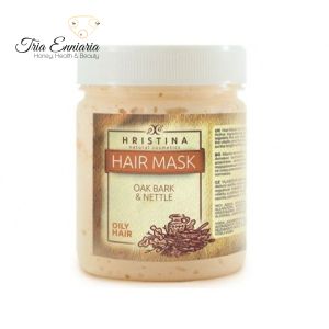 Masque pour cheveux gras aux écorces de chêne, 200 ml, Hristina