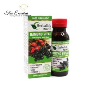 Immuno Vital, Sirup mit schwarzem Holunder, Hagebutte und Zink, 125 ml.