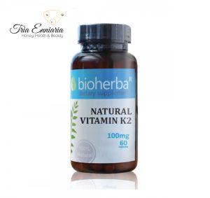 Vitamine K2 naturelle - 100mcg, 60 gélules, Bioherba