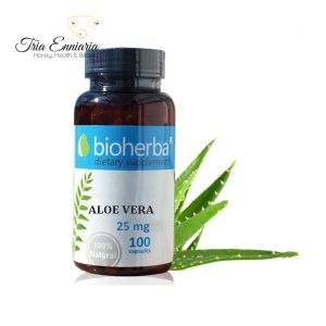 Алоэ Вера, 25 мг, 100 Капсул, Bioherba