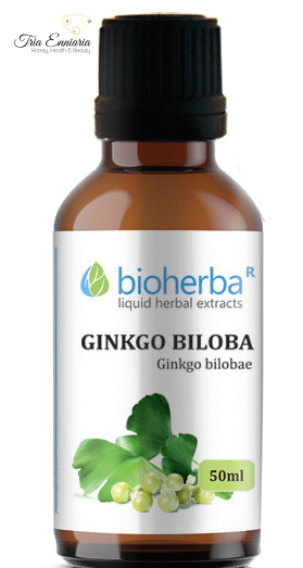 Ginkgo Biloba, Pour les troubles nerveux, Teinture, Bioherba, 50 ml.