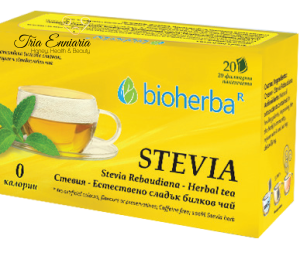 Stevia, natürlich süßer Tee, 20 Filter. Päckchen, Bioherba