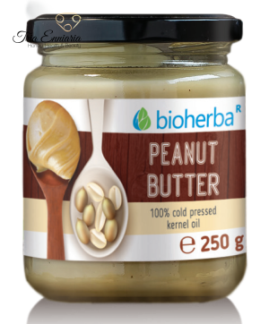 Bio-Erdnussbutter 100%, mit knackigen Erdnüssen, 250g, Bioherba