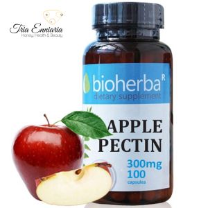 Pectină de mere, 300 mg, 100 capsule, Bioherba