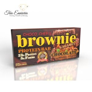Barre Protéinée Brownie Caramel, 100 g, Choco Chef's