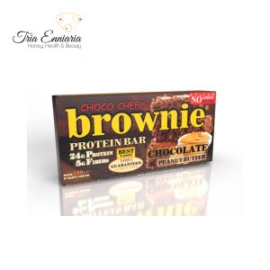 Brownie protéiné au chocolat et au beurre de cacahuète, 100 g, Choco Chef's