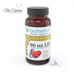 80/120 pentru tensiune arterială normală, 240 mg, 100 capsule, Bioherba