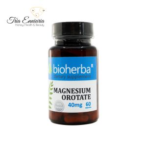 Orotate de magnésium, 40 mg, 60 gélules, Bioherba