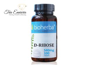 D-riboză, 540 mg, 100 capsule, Bioherba