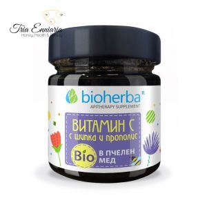 Vitamina C, rosa canina e propoli in miele biologico, 280 g, Bioherba