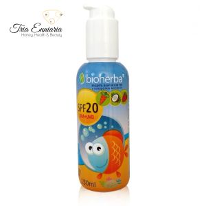 Crème solaire pour le visage et le corps, SPF 20, 150 ml, Bioherba