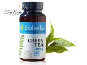 Grüner Tee, 340 mg, 100 Kapseln, Bioherba