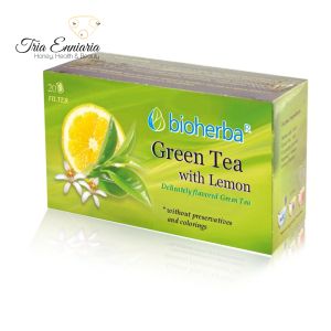 Grüner Tee und Zitrone, 20 Filterbeutel, Bioherba
