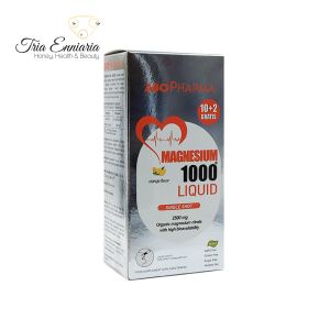 Магний 1000 Ликуид Со Вкусом Апельсина, 12 Клюшек х 200 мг, ABO Pharma