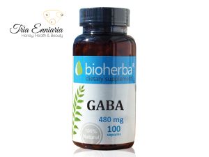 GABA (acid gamma-aminobutiric), 480 mg, 100 capsule, Bioherba