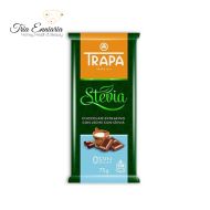 Vollmilchschokolade Mit Stevia Und Maltit, 75 g, Trapa