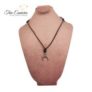 Crescent Moon Talisman With Black Cord, Ms art