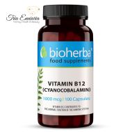 Vitamin B12 (Cyanocobalamin), 1000 mcg, 100 Kapseln, Bioherba